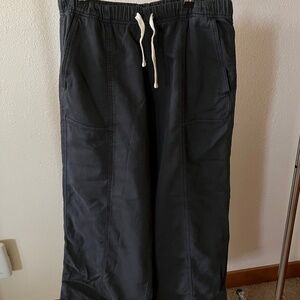 Aerie Wide Leg Black Cotton Pants